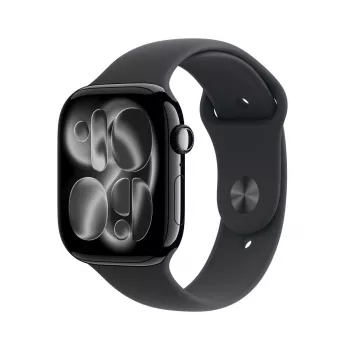 APPLE Watch Series 11 GPS + Cellular 46mm Jet Black Aliuminio Korpusas Su Juodu Sportiniu Dirželiu M/L
