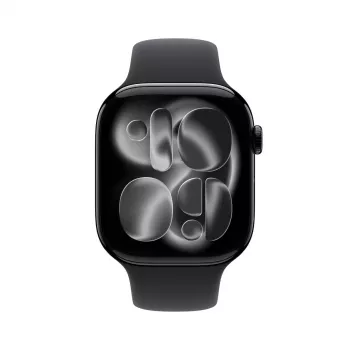 APPLE Watch Series 11 GPS + Cellular 46mm Jet Black Aliuminio Korpusas Su Juodu Sportiniu Dirželiu M/L