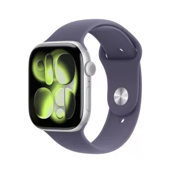 APPLE Watch Series 11 GPS + Cellular 46mm sidabrinis aliumininis korpusas su Purple Fog Sport dirželiu M/L