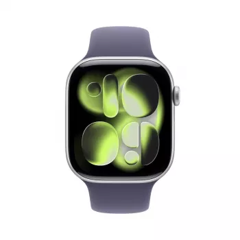 APPLE Watch Series 11 GPS + Cellular 46mm sidabrinis aliumininis korpusas su Purple Fog Sport dirželiu M/L