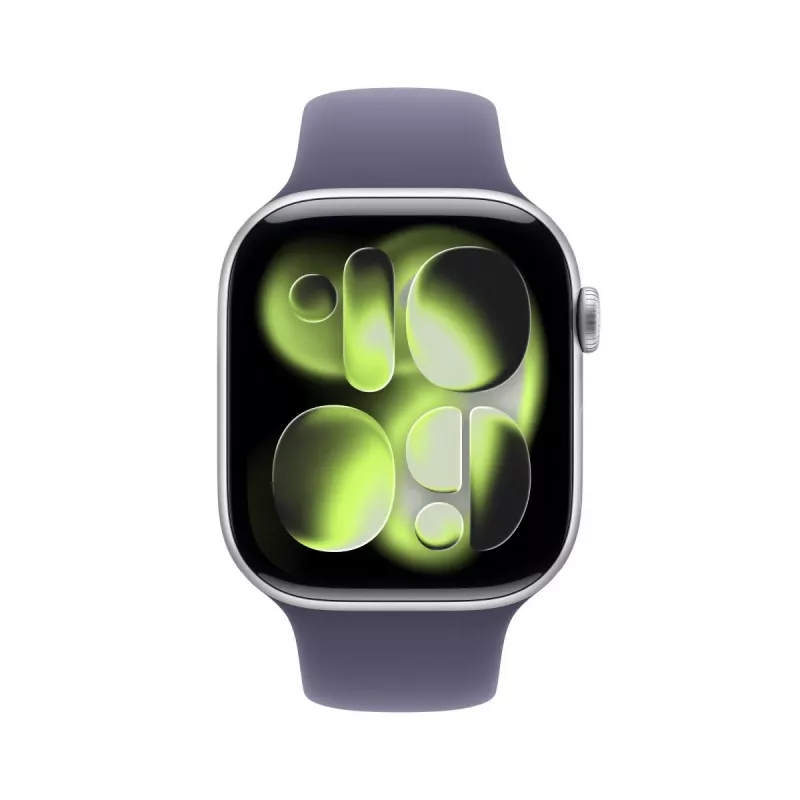 APPLE Watch Series 11 GPS + Cellular 46mm sidabrinis aliumininis korpusas su Purple Fog Sport dirželiu M/L