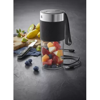 WMF KITCHENminis 0416700011 nešiojamas trintuvas 0,3 L 50 W Juodas, Nerūdijantis plienas, Skaidrus