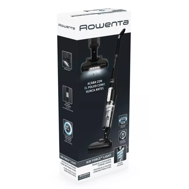 Rowenta Air Force Light RH6545 belaidis lazdinis dulkių siurblys sausam valymui, be maišelio, 0.65 l, juodas