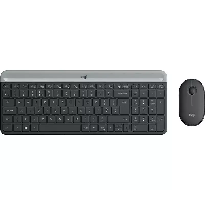 Logitech MK470 belaidė klaviatūra ir pelė, Graphite, pelė įtraukta, QWERTY US, USB
