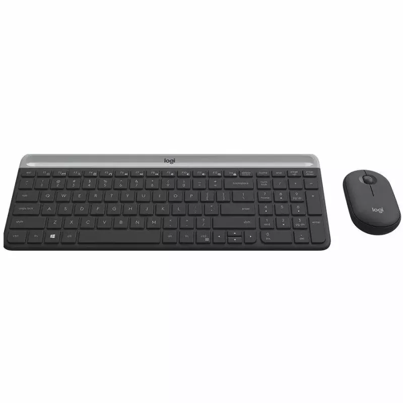 Logitech MK470 belaidė klaviatūra ir pelė, Graphite, pelė įtraukta, QWERTY US, USB
