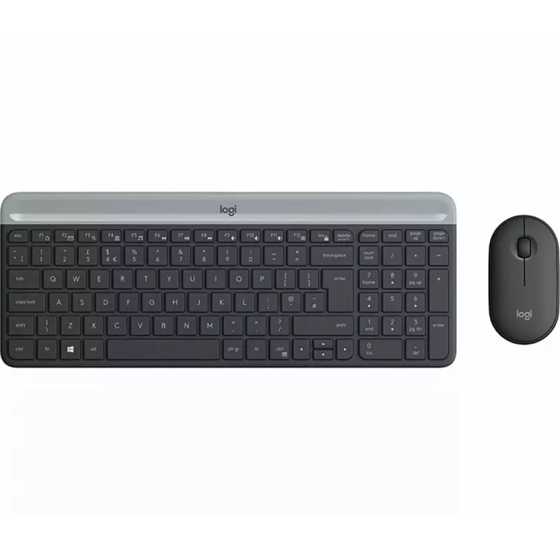 Logitech MK470 belaidė klaviatūra ir pelė, Graphite, pelė įtraukta, QWERTY US, USB
