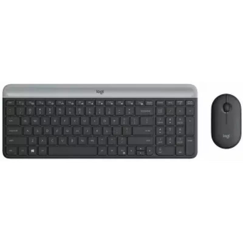 Logitech MK470 belaidė klaviatūra ir pelė, Graphite, pelė įtraukta, QWERTY US, USB