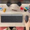 Logitech MK470 belaidė klaviatūra ir pelė, Graphite, pelė įtraukta, QWERTY US, USB