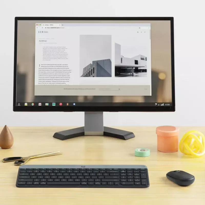 Logitech MK470 belaidė klaviatūra ir pelė, Graphite, pelė įtraukta, QWERTY US, USB