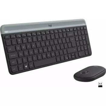 Logitech MK470 belaidė klaviatūra ir pelė, Graphite, pelė įtraukta, QWERTY US, USB