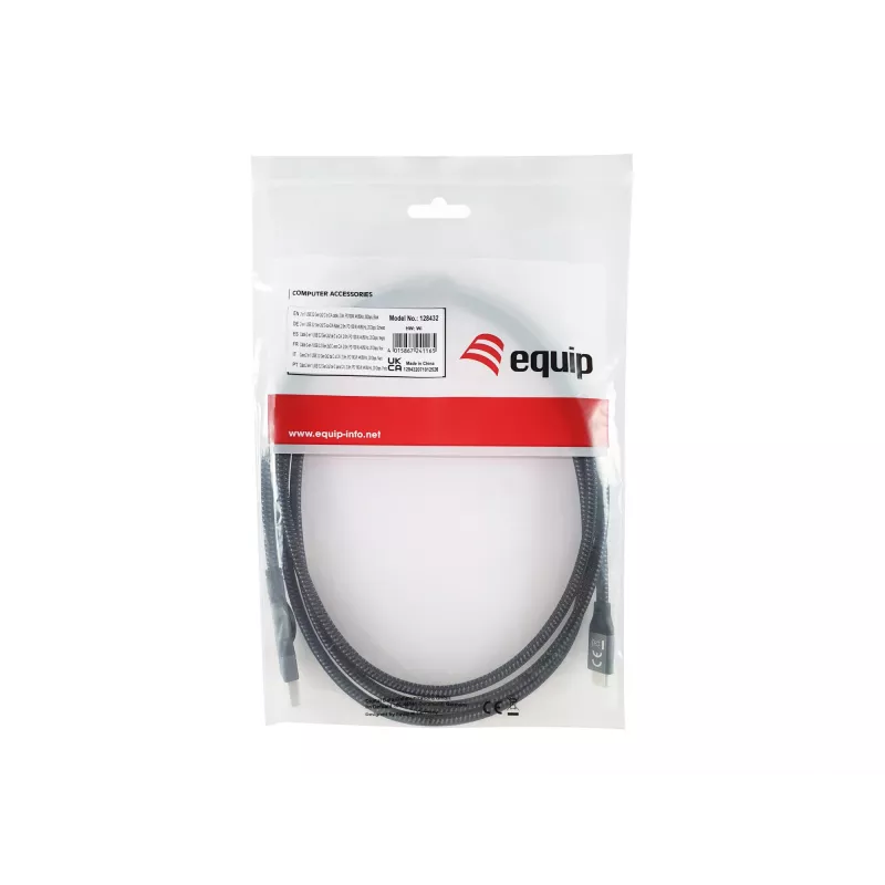 Equip 128432 USB 3.2 Gen 2x2 laidas 2 m USB A / USB C, juodas