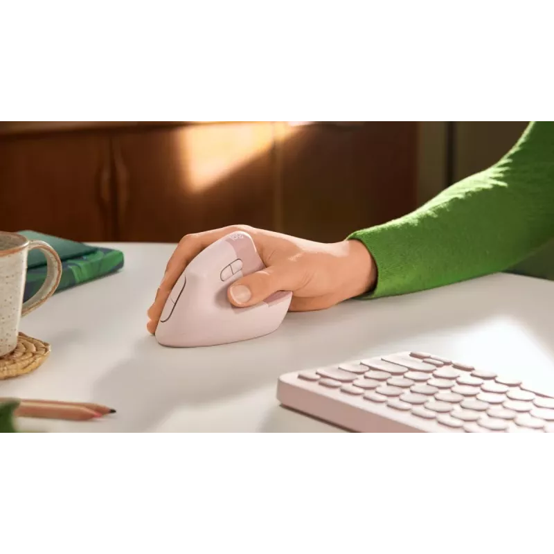 LOGITECH Lift dešinei rankai belaidė vertikali pelė Rose / Dark Rose