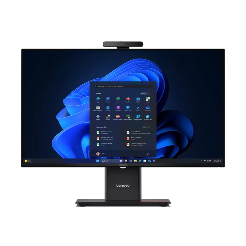 Visame viename kompiuteris Lenovo ThinkCentre M70a Gen 6 — Intel Core Ultra 5 235T, 23,8 col. FHD IPS, 16 GB DDR5, 512 GB SSD, Windows 11 Pro, Wi‑Fi 6E, juodas