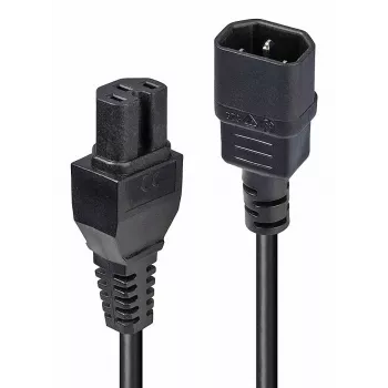 Lindy 2m IEC C14 į IEC C15 'Karštoji sąlyga' maitinimo laidas, juodas