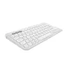Miniatiūrinė klaviatūra Logitech Pebble Keys 2 K380s – RF belaidė + Bluetooth, QWERTY US International, balta