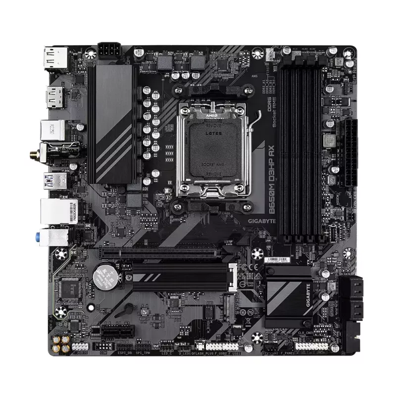 Motininė plokštė GIGABYTE B650M D3HP AX Micro ATX, AMD AM5, B650, 4x DDR5 DIMM, 256 GB, Wi-Fi, 2,5Gb LAN