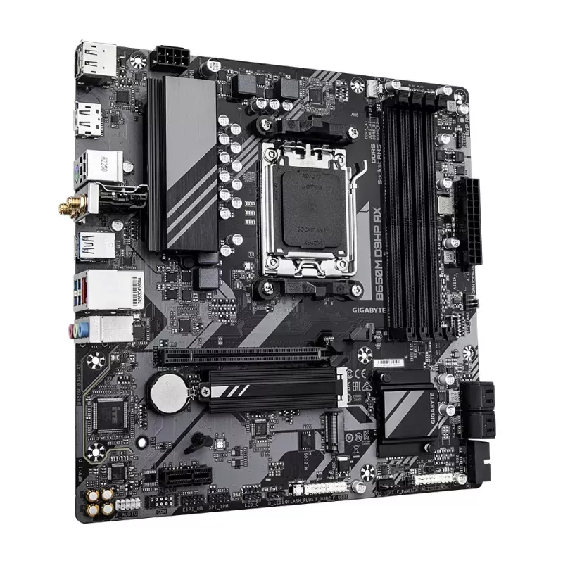 Motininė plokštė GIGABYTE B650M D3HP AX Micro ATX, AMD AM5, B650, 4x DDR5 DIMM, 256 GB, Wi-Fi, 2,5Gb LAN