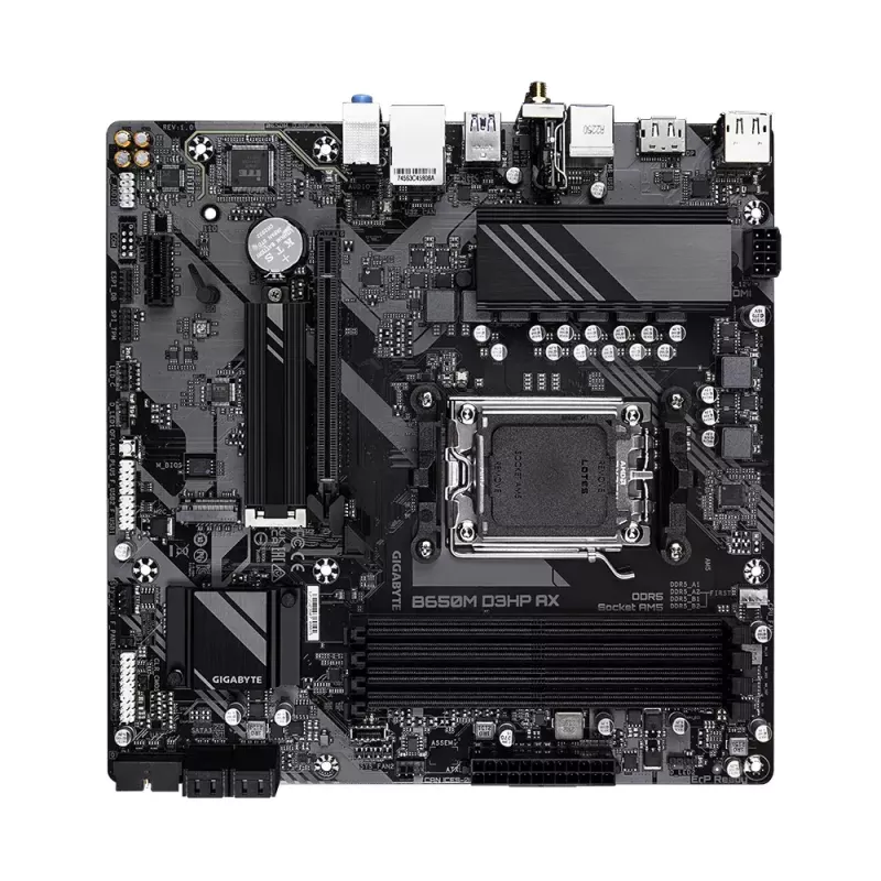Motininė plokštė GIGABYTE B650M D3HP AX Micro ATX, AMD AM5, B650, 4x DDR5 DIMM, 256 GB, Wi-Fi, 2,5Gb LAN