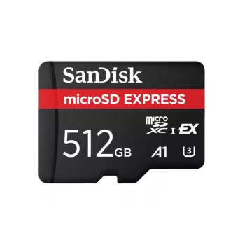 WESTERN DIGITAL Express microSD kortelė 256GB – iki 880MB/s skaitymas, iki 650MB/s rašymas, 210MB/s nuolatinis rašymas, U3, C10