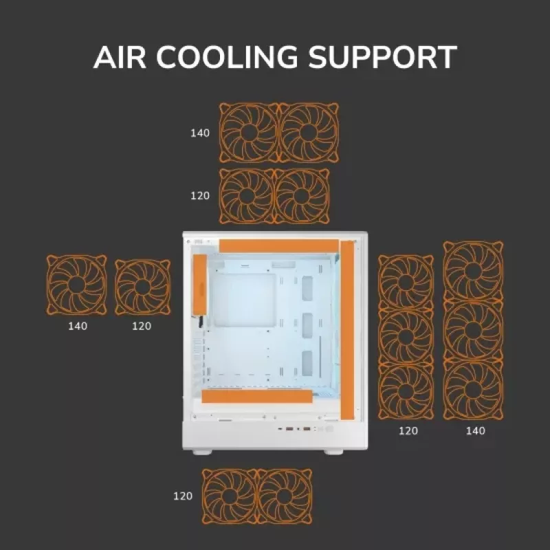 COUGAR Midi Tower korpusas Airface Pure PRO, ARGB, juodas