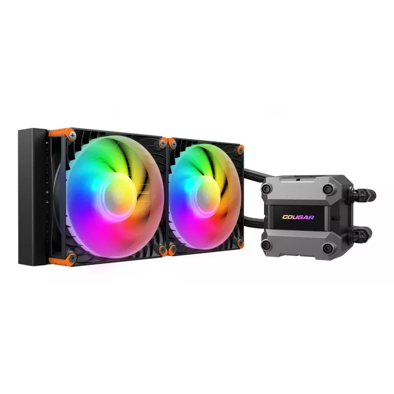 COUGAR vandens aušintuvas CPU Poseidon Ultra 240 ARGB, juodas, 240 mm radiatoriaus, 2x120 mm ventiliatoriai