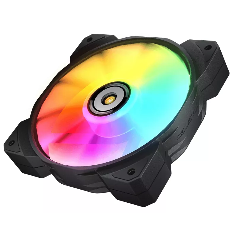 COUGAR MHP 120 ARGB, juodas (3 vienetų rinkinys) – 120 mm ventiliatorius radiatoriui ir korpusui