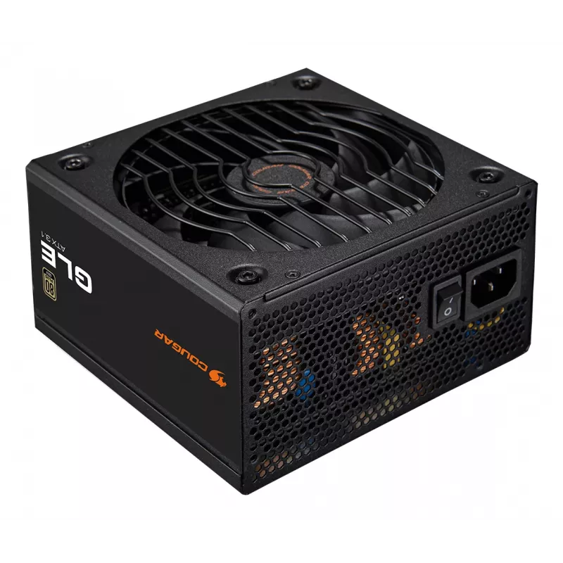 COUGAR GLE 1000W ATX 3.1 kompiuterio maitinimo blokas, 80 PLUS Gold, 100–240 V, 50/60 Hz, 20+4 kontaktų ATX, 135 mm ventiliatorius, juodas