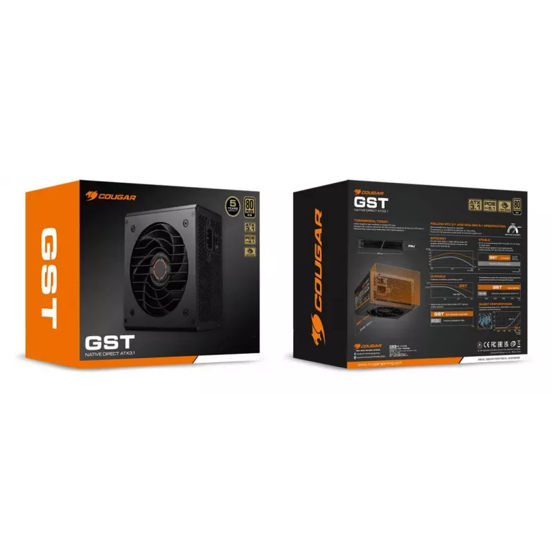 COUGAR GST 750W ATX3.1 / 80 Plus Gold maitinimo blokas