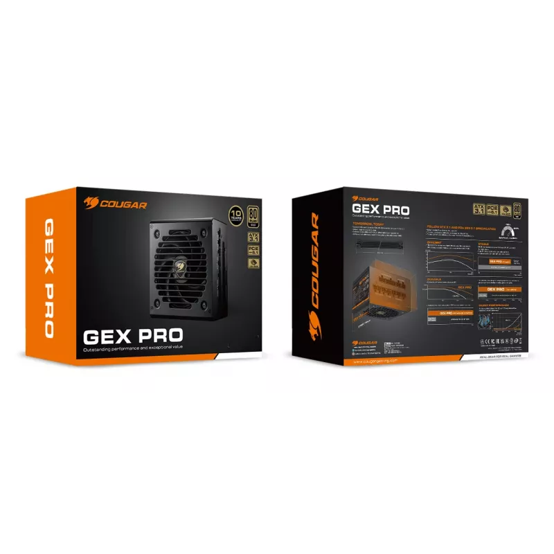 COUGAR maitinimo blokas GEX PRO 850W ATX3.1 / 80 Plus Gold / modulinis