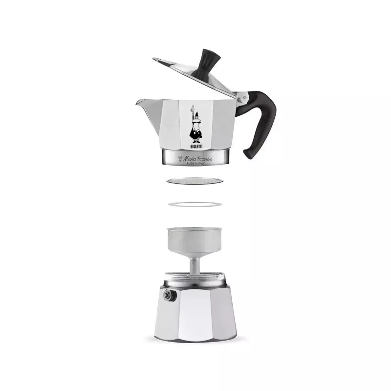 Moka puodas BIALETTI Moka Express aliuminis 2 puodeliams (100 ml) juodas