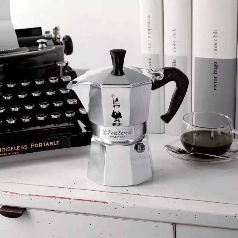 Moka puodas BIALETTI Moka Express aliuminis 2 puodeliams (100 ml) juodas