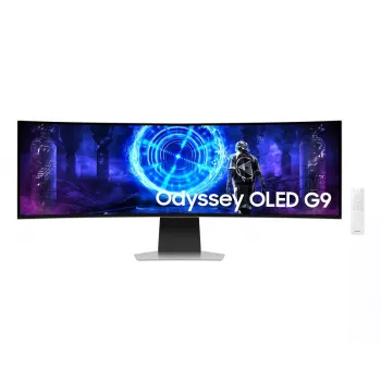 49 colių Dual QHD OLED lenktas monitorius Samsung S49DG950SU — 5120×1440, 32:9, 0,03 ms, USB hub, VESA, garsiakalbiai