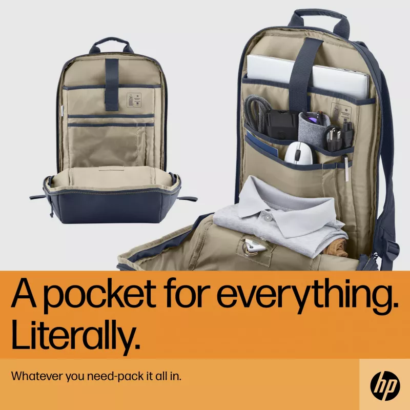 HP Travel 18 Litrų 15.6 col. Pilkos Spalvos Kuprinė Nešiojamam Kompiuteriui