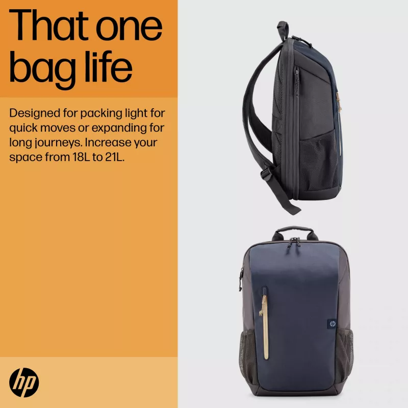 HP Travel 18 Litrų 15.6 col. Pilkos Spalvos Kuprinė Nešiojamam Kompiuteriui