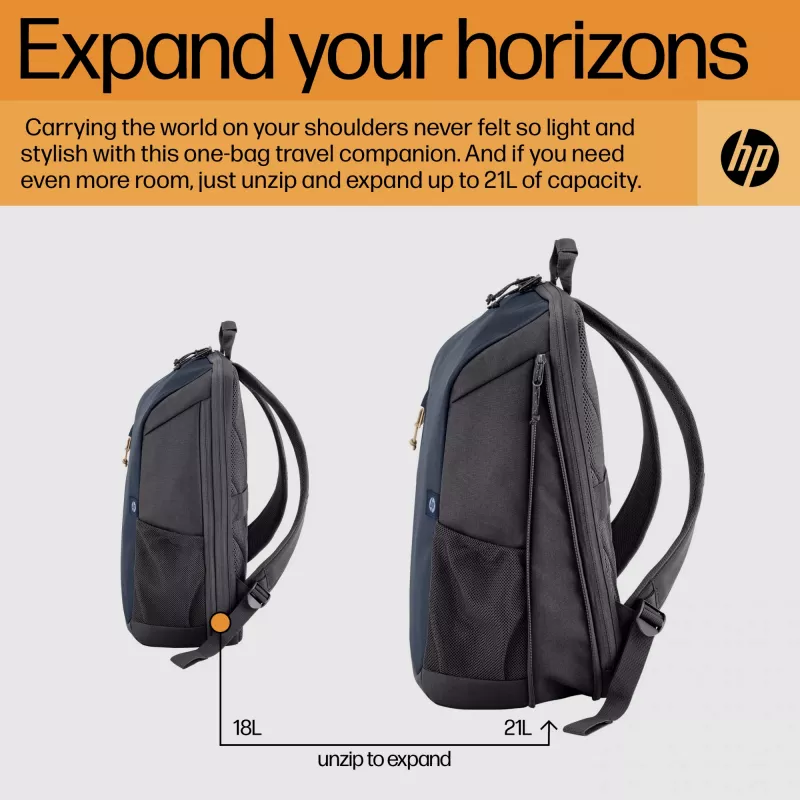 HP Travel 18 Litrų 15.6 col. Pilkos Spalvos Kuprinė Nešiojamam Kompiuteriui