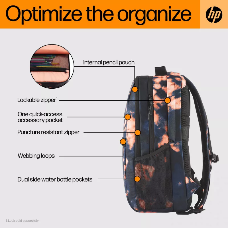 Kuprinė HP Campus XL Tie Dye Backpack Black Polyester