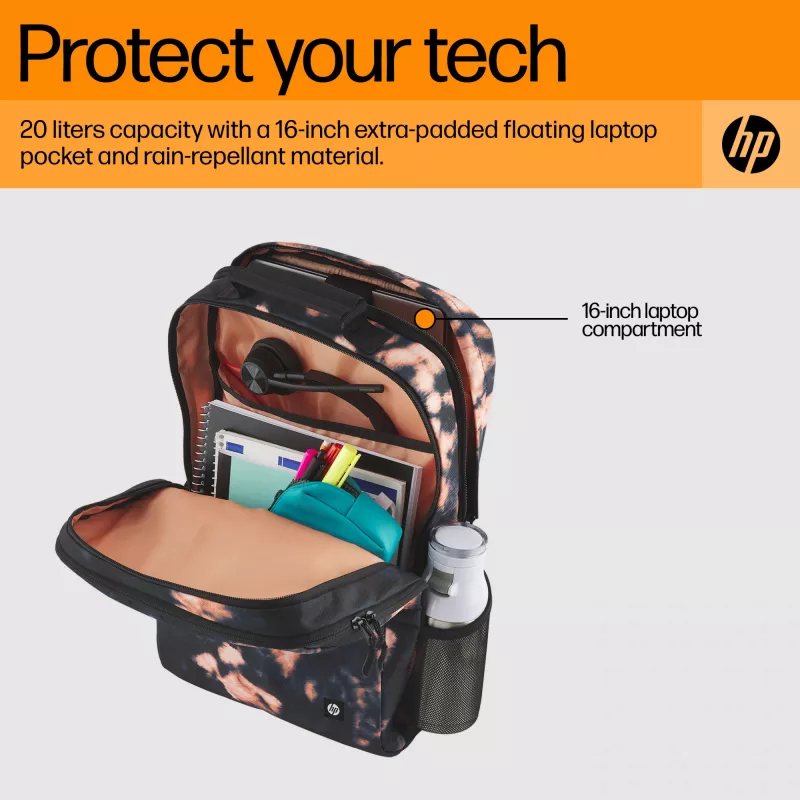 Kuprinė HP Campus XL Tie Dye Backpack Black Polyester