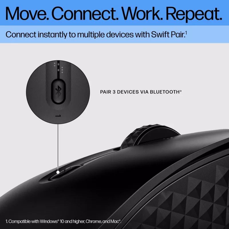 HP 420 Programuojama Bluetooth pelė, ambidekstrinė, Bluetooth, 4000 DPI, juoda