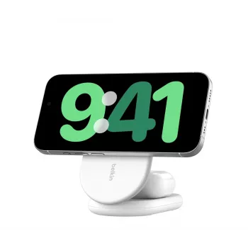 BELKIN BoostCharge Qi2 15W Magnetinis 2 viename Stovas - Baltas