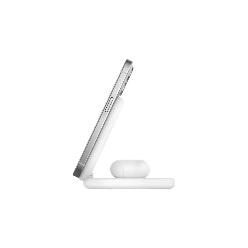 BELKIN BoostCharge Qi2 15W Magnetinis 2 viename Stovas - Baltas