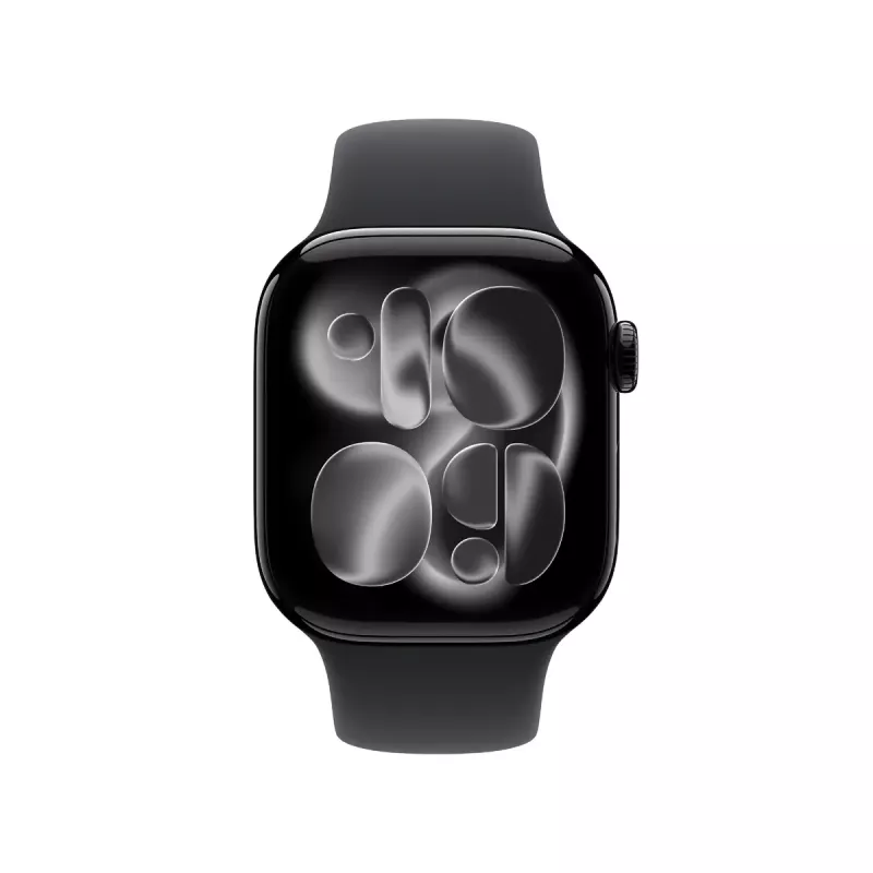 Išmanusis laikrodis Apple Watch Series 11 GPS + Cellular 42mm Jet Black aliuminio korpusas su juodu sportiniu dirželiu M/L