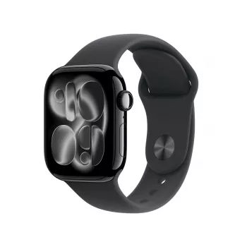 Išmanusis laikrodis Apple Watch Series 11 GPS + Cellular 42mm Jet Black aliuminio korpusas su juodu sportiniu dirželiu M/L