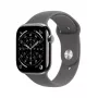 APPLE Watch Series 11 GPS + Cellular 46 mm natūralaus titano korpusas su pilkai akmens spalvos sportine juosta S/M