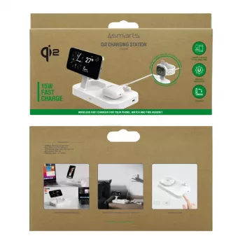 Belaidis įkroviklis 4smarts Qi2 Universal Baltas Greitasis Įkrovimas Vidine AC 12V