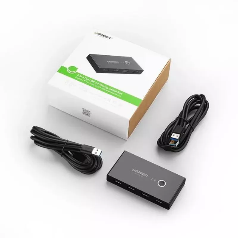 Ugreen 30768 USB jungiklis 4 prievadų USB 3.0, juodas