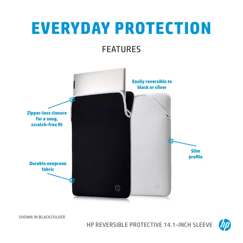HP Reversible Protective 14,1 col. mėlynas nešiojamojo kompiuterio dėklas, rankovinis dėklas, 160 g