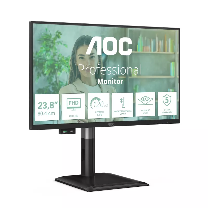 AOC 24P4U kompiuterio monitorius 60,5 cm (23,8 col.) 1920 x 1080 pikselių Full HD juodas