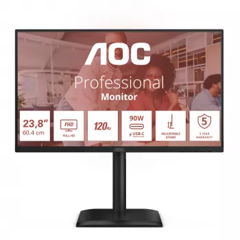 Monitorius AOC E4 24E4CV 60.5 cm (23.8 colio) 1920 x 1080 pikselių Full HD LED juodas