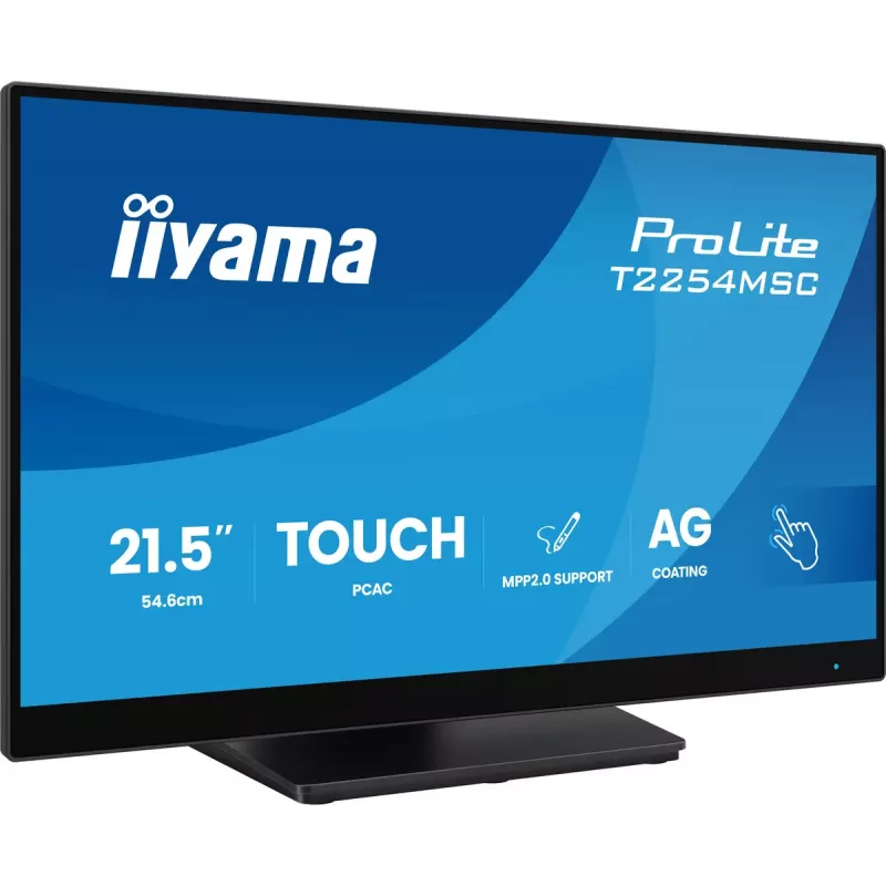 IIYAMA T2254MSC-B2AG monitor kompiuteriui 54,6 cm (21,5 colio) 1920 x 1080 pikselių Full HD LED liečiamas ekranas juodas