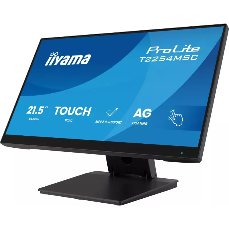 IIYAMA T2254MSC-B2AG monitor kompiuteriui 54,6 cm (21,5 colio) 1920 x 1080 pikselių Full HD LED liečiamas ekranas juodas